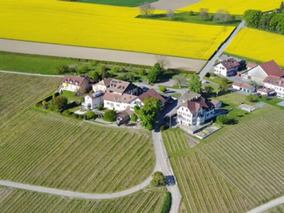 le domaine des abbesses à echandens, vu du ciel